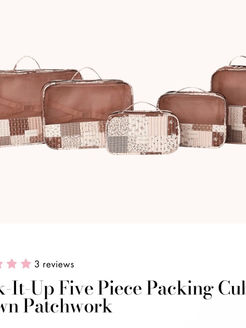 Poppy & Peonies Brown patchwork Collection - Picture 3 of 7